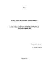 Referāts 'Latvijas lauksaimniecības statistikas rādītāju analīze', 1.