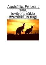 Konspekts 'Austrālija, Freizera sala, ievērojamākie dzīvnieki un augi', 1.