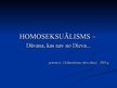 Prezentācija 'Homoseksuālisms kā sociāla problēma', 1.