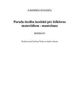 Konspekts 'Paražu tiesību institūti pēc folkloras materiāliem. Mantošana', 1.
