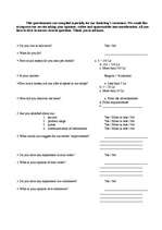 Konspekts 'Questionnaire', 1.