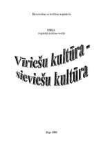 Eseja 'Vīriešu kultūra, sieviešu kultūra', 1.