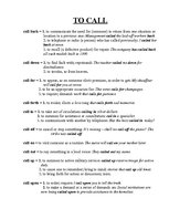Konspekts 'Phrasal Verbs with ''to Call'' ', 1.