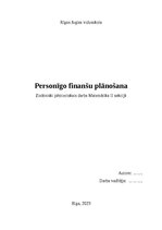 Referāts 'Personīgo finanšu plānošana
Zinātniski pētnieciskais darbs Matemātika II sekcij', 1.