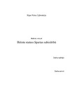 Referāts 'Helotu statuss Spartas sabiedrībā', 1.