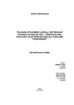Referāts 'Tēlainās izteiksmes līdzekļi, retoriskās figūras un dzejas tēli – pārdzīvojumu a', 1.