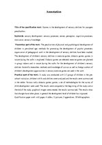 Diplomdarbs 'Rotaļas un spēles jaunākā pirmsskolas vecuma bērnu sensoro spēju attīstībā', 3.