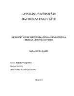Diplomdarbs 'Microsoft Azure Services platformas izmantošana tīmekļa lietotņu izstrādē', 1.