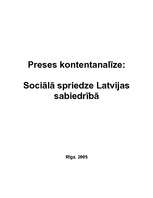 Referāts 'Preses kontentanalīze: sociālā spriedze Latvijas sabiedrībā', 1.