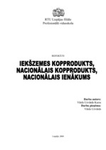 Referāts 'Iekšzemes kopprodukts, nacionālais kopprodukts, nacionālais ienākums', 1.