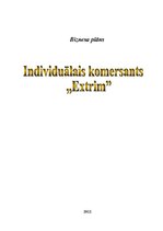 Biznesa plāns 'Individuālais komersants "Extrim"', 1.