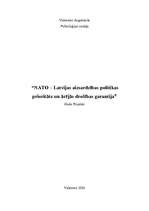Referāts 'NATO – Latvijas aizsardzības politikas prioritāte un ārējās drošības garantija', 1.