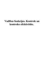 Eseja 'Vadības funkcijas. Kontrole un kontroles efektivitāte', 1.