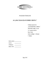 Prakses atskaite 'A/s "Baltijas Izaugsmes Grupa"', 1.