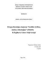 Referāts 'Eiropas Komisijas ziņojuma "Sociālās vērtības, zinātne, tehnoloģijas" atbilstība', 1.