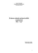Prakses atskaite 'Uzņēmuma "X" grāmatvedības prakses atskaite', 1.