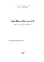 Referāts 'Klasiskā menedžmenta teorija', 1.