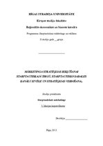 Konspekts 'Mārketinga stratēģija iekļūšanai starptautiskajā tirgū. Starptautisko sadales ka', 1.