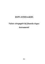 Diplomdarbs 'Valsts vērtspapīri kā finanšu tirgus instrumenti', 1.