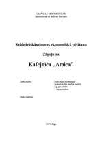 Referāts 'Sabiedriskās domas ekonomiskā pētīšana - ziņojums par kafejnīcu "Amica"', 1.