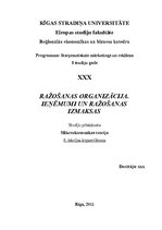 Konspekts 'Ražošanas organizācija. Ieņēmumi un ražošanas izmaksas', 1.