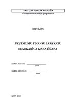 Referāts 'Uzņēmumu finanšu pārskatu neatkarīga izskatīšana', 1.