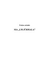 Prakses atskaite 'SIA "LM Jūrmala"', 1.