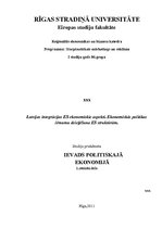 Konspekts 'Latvijas integrācijas ES ekonomiskie aspekti. Ekonomiskās politikas lēmumu deleģ', 1.