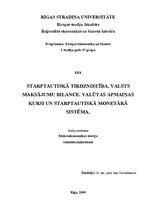 Konspekts 'Starptautiskā tirdzniecība, valsts maksājumu bilance. Valūtas apmaiņas kursi un ', 1.