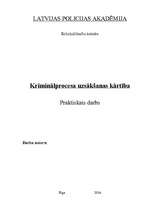 Referāts 'Kriminālprocesa uzsākšanas kārtība', 1.