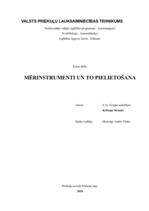 Referāts 'Mērinstrumenti un to pielietojums', 1.