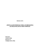 Diplomdarbs 'Jehovas liecinieki kā viena no reliģiskā plurālisma izpausmes formām', 1.