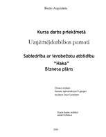 Biznesa plāns 'SIA "Haka"', 1.