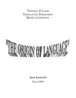 Referāts 'The Origin of Language ', 1.