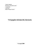 Referāts 'Vērtspapīru tirdzniecība internetā', 1.