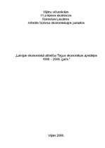 Konspekts 'Latvijas ekonomiskā attīstība tirgus ekonomikas apstākļos 1998. – 2006.gads', 1.
