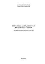 Referāts 'K.Levī-Strosa darba "Structural Anthropology" analīze', 1.