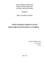 Referāts 'Zems uzticības līmenis valsts pārvaldes institūcijām un valdībai', 1.