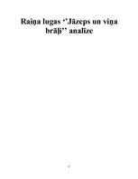 Konspekts 'Raiņa lugas "Jāzeps un viņa brāļi" analīze', 1.