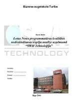 Referāts 'Lotus Notes programmatūras analīze uzņēmumā "SWH Tehnoloģija"', 1.