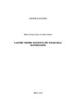 Eseja 'Laulību tiesību institūts pēc folkloras materiāliem', 1.