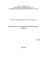 Referāts 'Kvalitatīvo un kvantitatīvo metožu izmantošana pētījumā', 1.