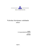Referāts 'Valodas lietojums reklāmās', 1.