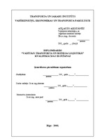 Diplomdarbs 'Akcīzes kravu pārvadāšanas organizācija', 1.