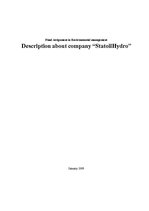 Konspekts 'Description about Company "StatoilHydro"', 1.
