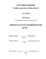 Referāts 'Personas statuss Latvijas Republikas normatīvajos aktos', 1.