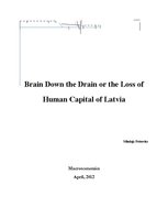 Referāts 'Brain Down the Drain or the Loss of Human Capital of Latvia', 1.