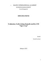 Diplomdarbs 'SIA "AgroCorp" izmantoto reklāmas kanālu novērtējums', 2.