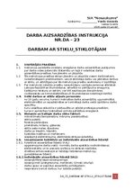 Paraugs 'Darba aizsardzības instrukcija darbam ar stiklu', 1.