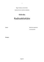 Referāts 'Radioaktivitāte', 1.